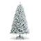 Costway 6/7.5/9 ft Snow Flocked Hinged Artificial Christmas Tree Unlit Metal